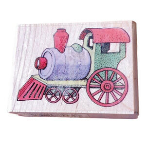 Christmas Train Rubber Stampede Wood Mounted Rubber Stamp A26380